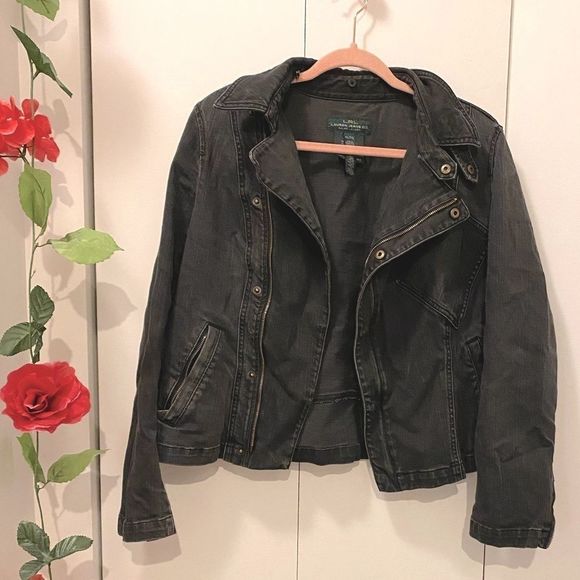 🌷RALPH Lauren🌷 Dark Denim Asymmetrical Zipper Jacket   - Picture 10 of 12